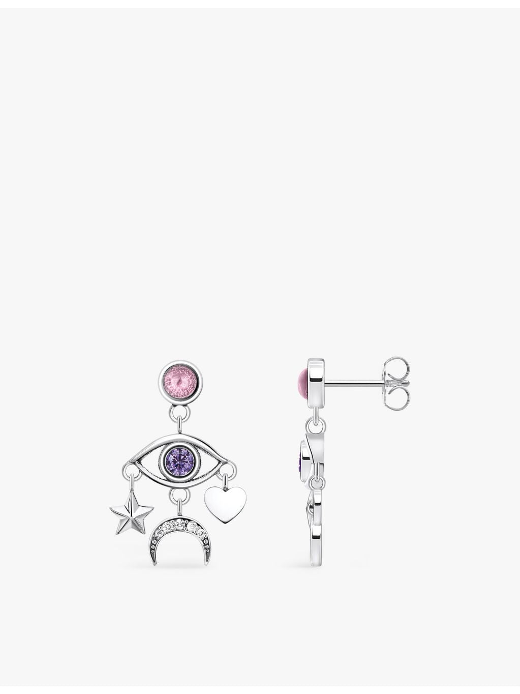 Thomas Sabo drop earrings in sterling silver with cubic zirconia, imported from the UK