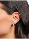 Thomas Sabo stainless steel ear climber with cubic zirconia 5cm, UK version