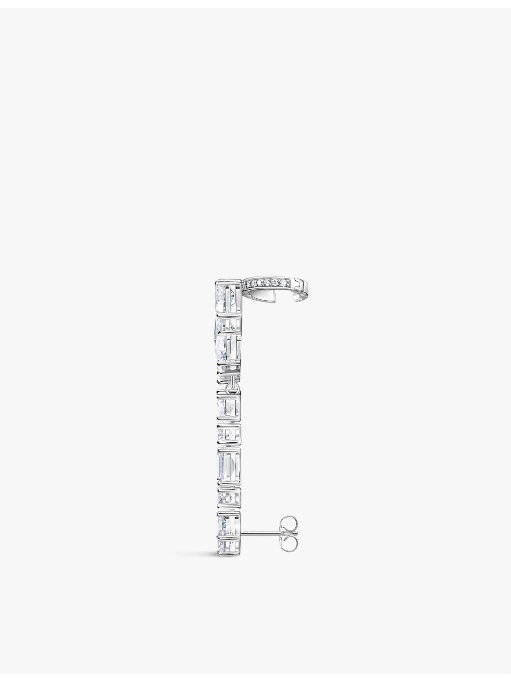 Thomas Sabo stainless steel ear climber with cubic zirconia 5cm, UK version