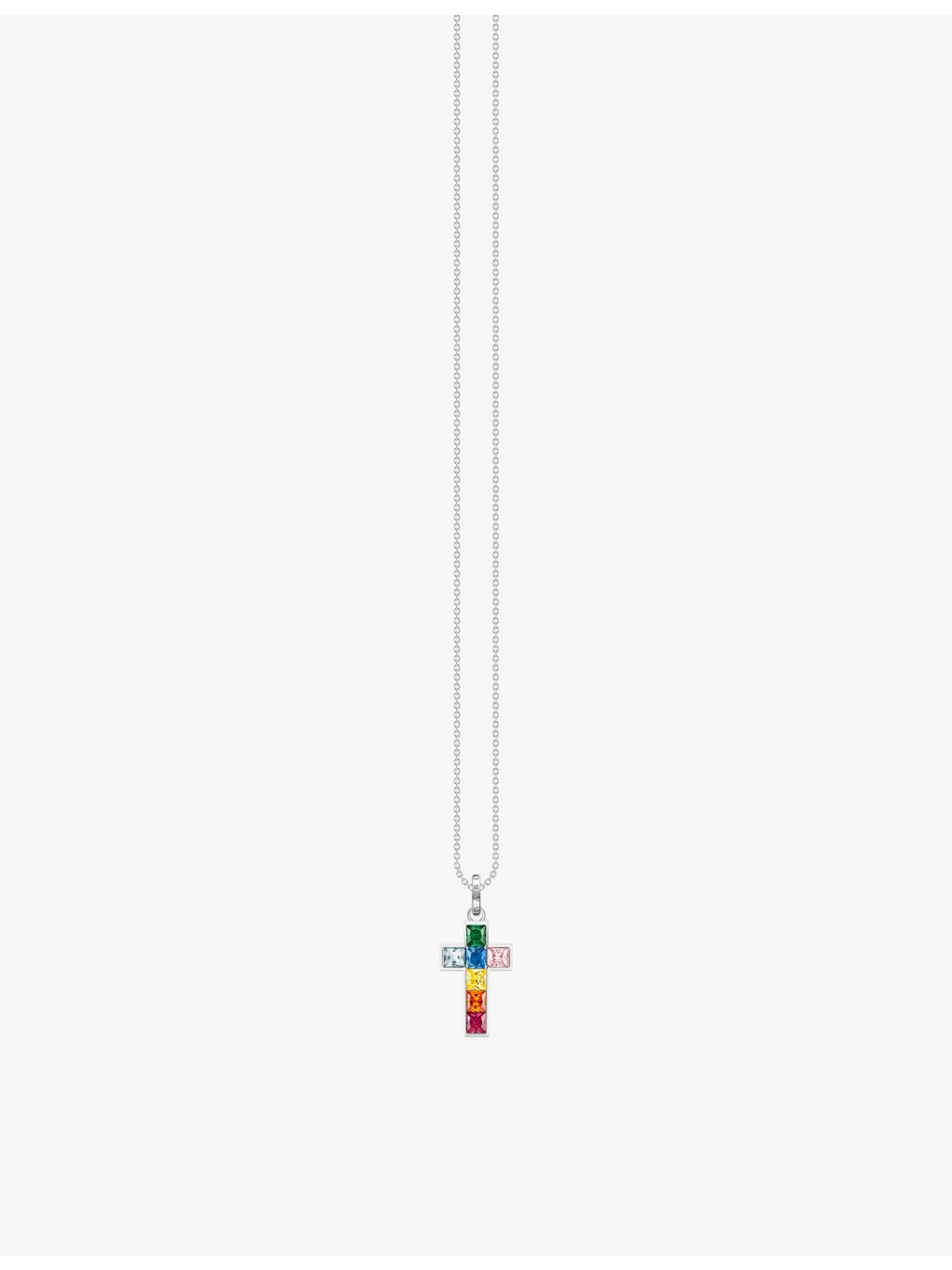 Thomas Sabo cross pendant necklace with zirconia and glass stones, imported from the UK