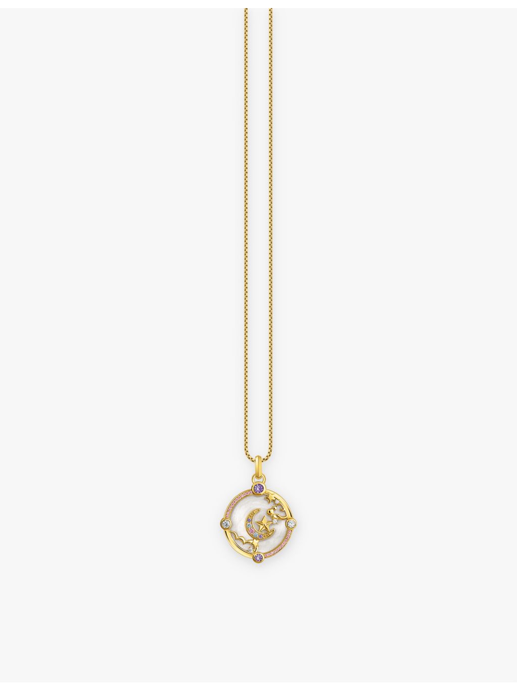 Thomas Sabo crescent moon enamel zirconia pendant 3.3cm (British brand)