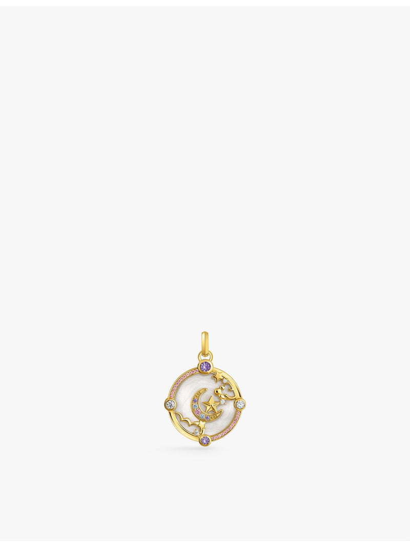 Thomas Sabo crescent moon enamel zirconia pendant 3.3cm (British brand)