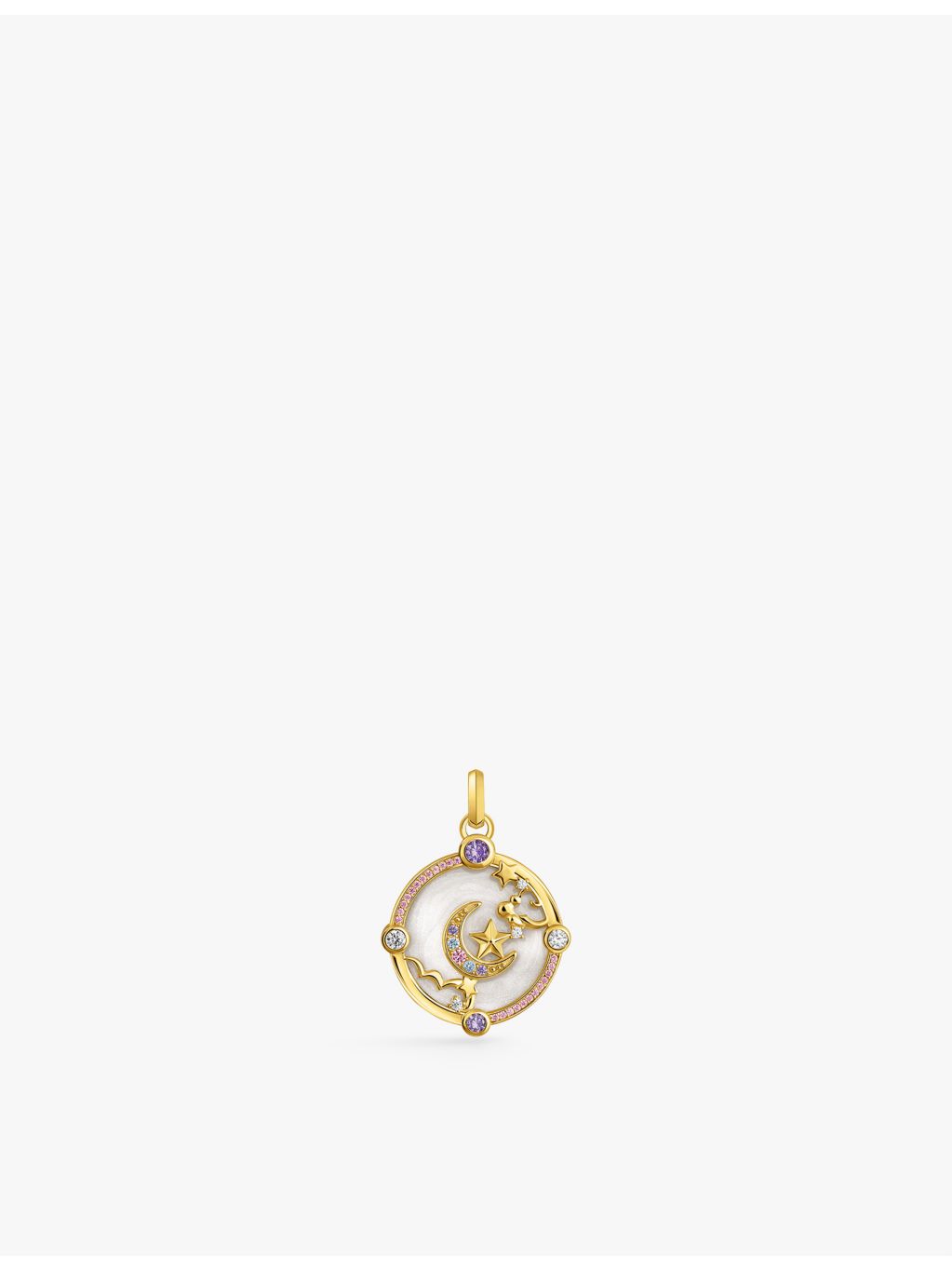 Thomas Sabo crescent moon enamel zirconia pendant 3.3cm (British brand)