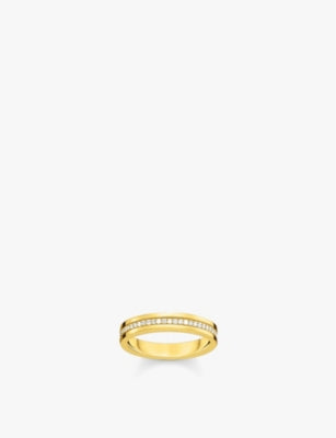 Thomas Sabo 18ct Yellow Gold-Plated Sterling Silver Zirconia Band Ring