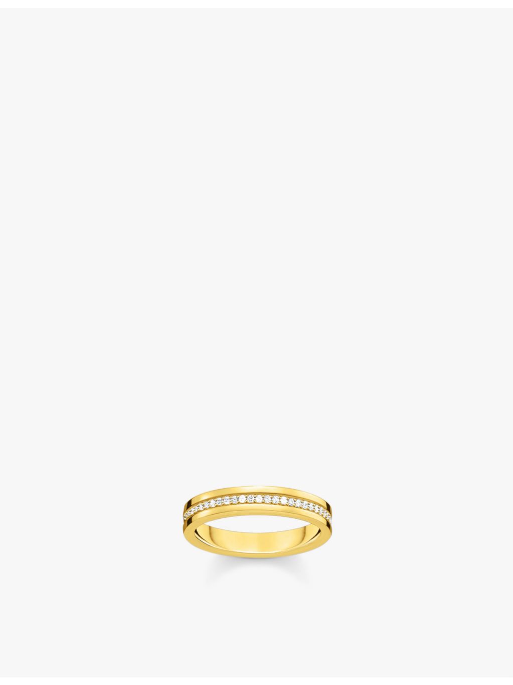 Thomas Sabo 18ct gold-plated sterling silver zirconia band ring - British product