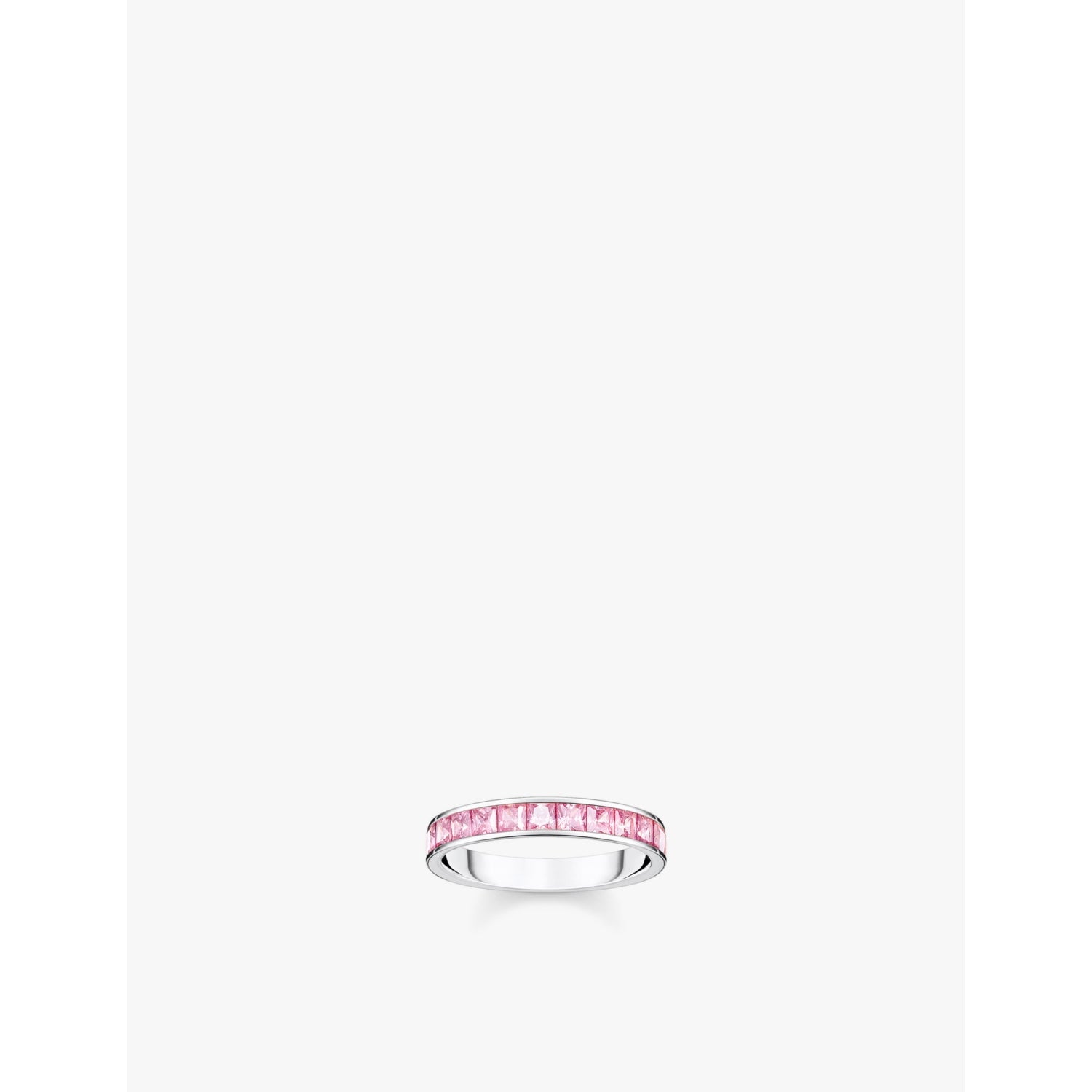 Sterling-silver and zirconia band ring - 54mm