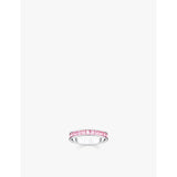 Sterling-silver and zirconia band ring - 54mm
