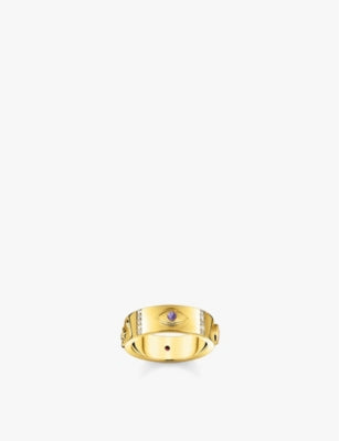 Thomas Sabo Cosmic 18ct Yellow Gold Sterling Silver and Zirconia Band Ring