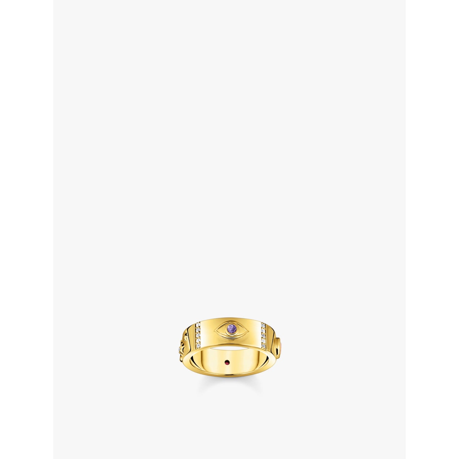 Cosmic 18ct yellow-gold sterling silver and zirconia band ring - 54mm