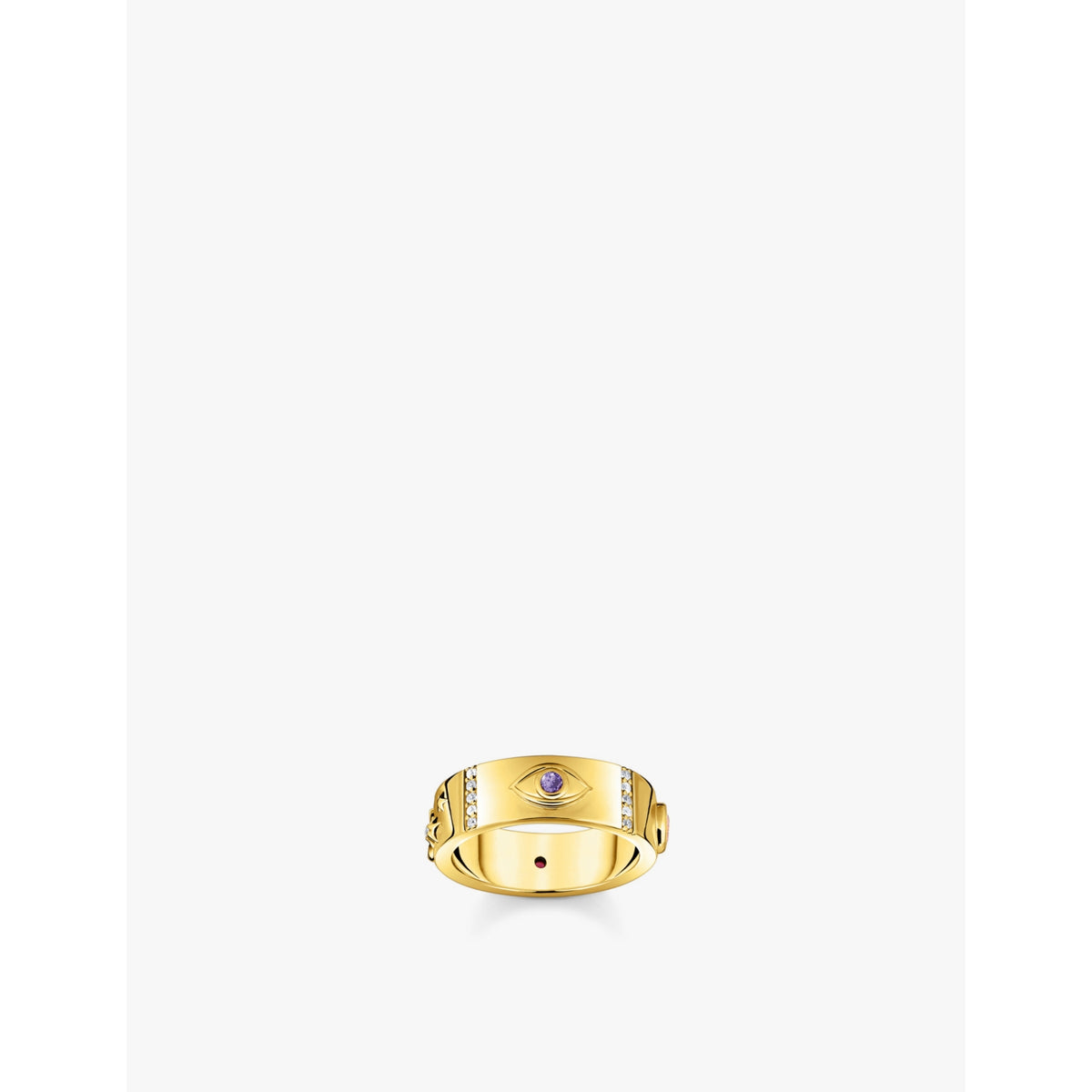 Cosmic 18ct yellow-gold sterling silver and zirconia band ring - 54mm