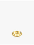 Thomas Sabo Cosmic zirconia band ring, 18ct yellow-gold sterling silver (British brand)