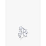 Assorted-cut cubic zirconia and 925 sterling-sterling cocktail ring - 54mm