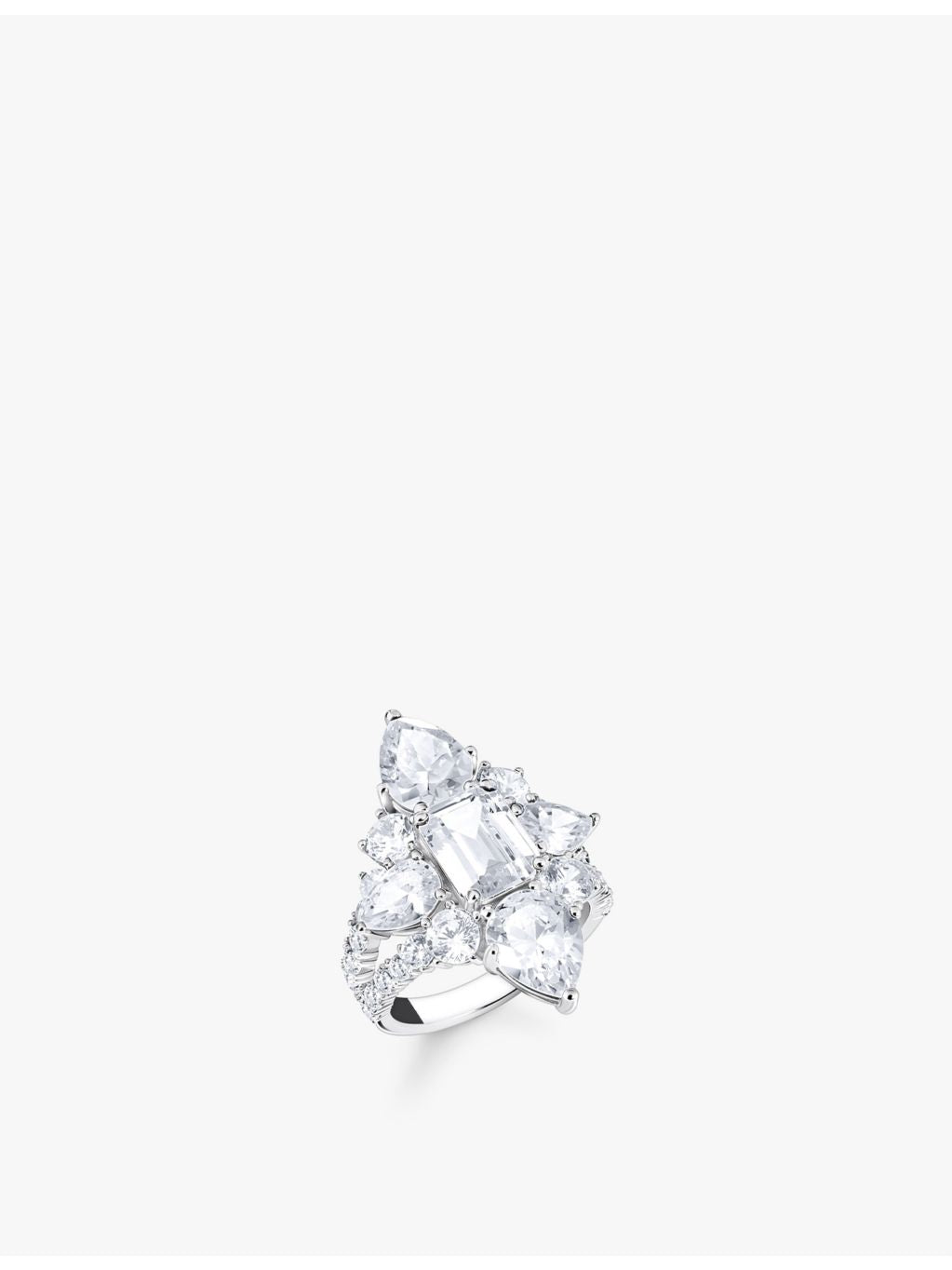 Thomas Sabo cocktail ring cubic zirconia sterling silver 3cm - British product