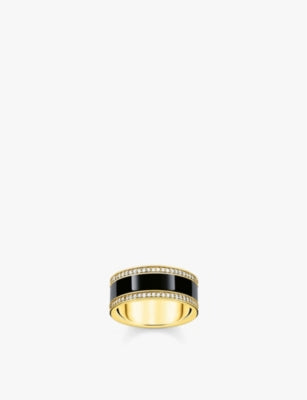 Thomas Sabo 18ct Yellow-Gold Sterling Silver and Zirconia Band Ring