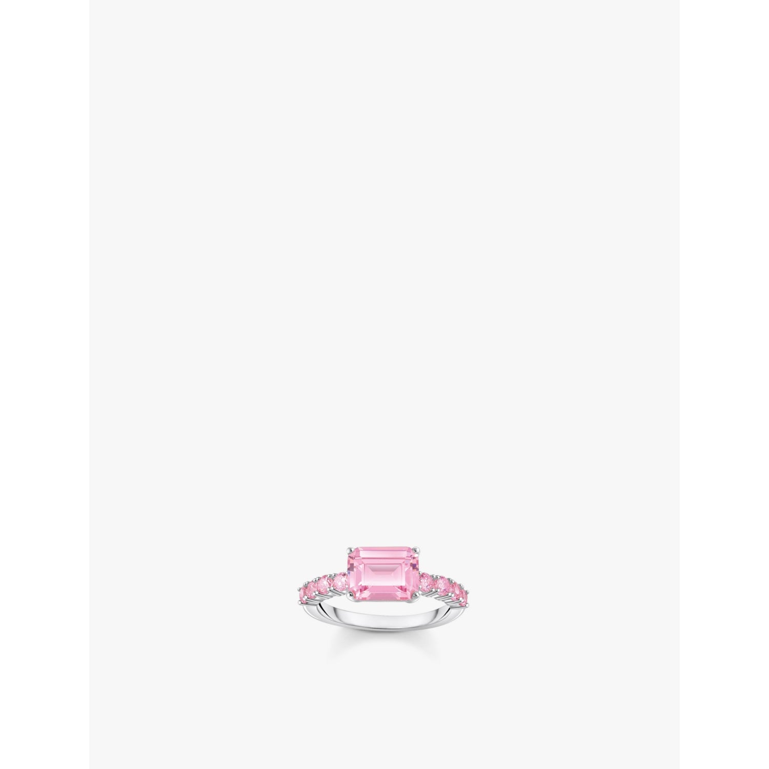 Solitaire 925 sterling-silver and zirconia ring - 54mm