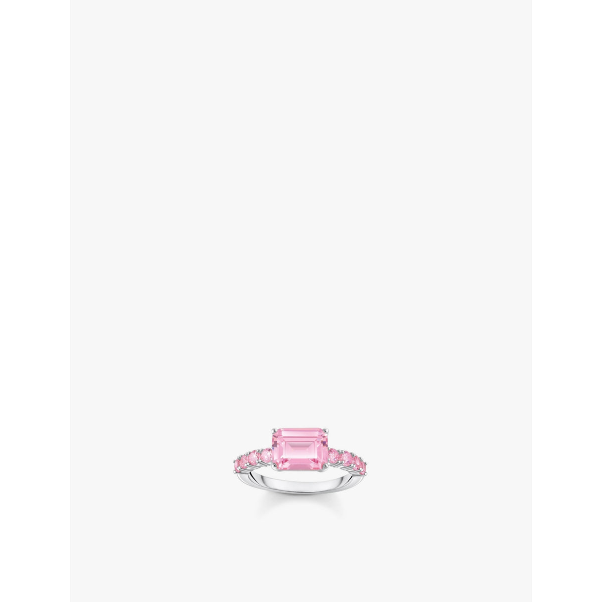 Solitaire 925 sterling-silver and zirconia ring - 54mm
