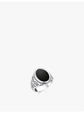 Thomas Sabo onyx and zirconia signet ring 20mm, UK version