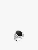 Thomas Sabo 925 Sterling Silver Zirconia and Onyx Signet Ring