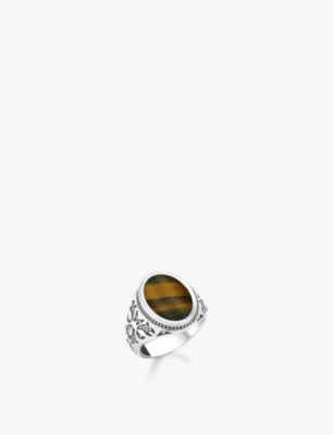 Thomas Sabo Sterling Silver Tiger's Eye and Zirconia Signet Ring