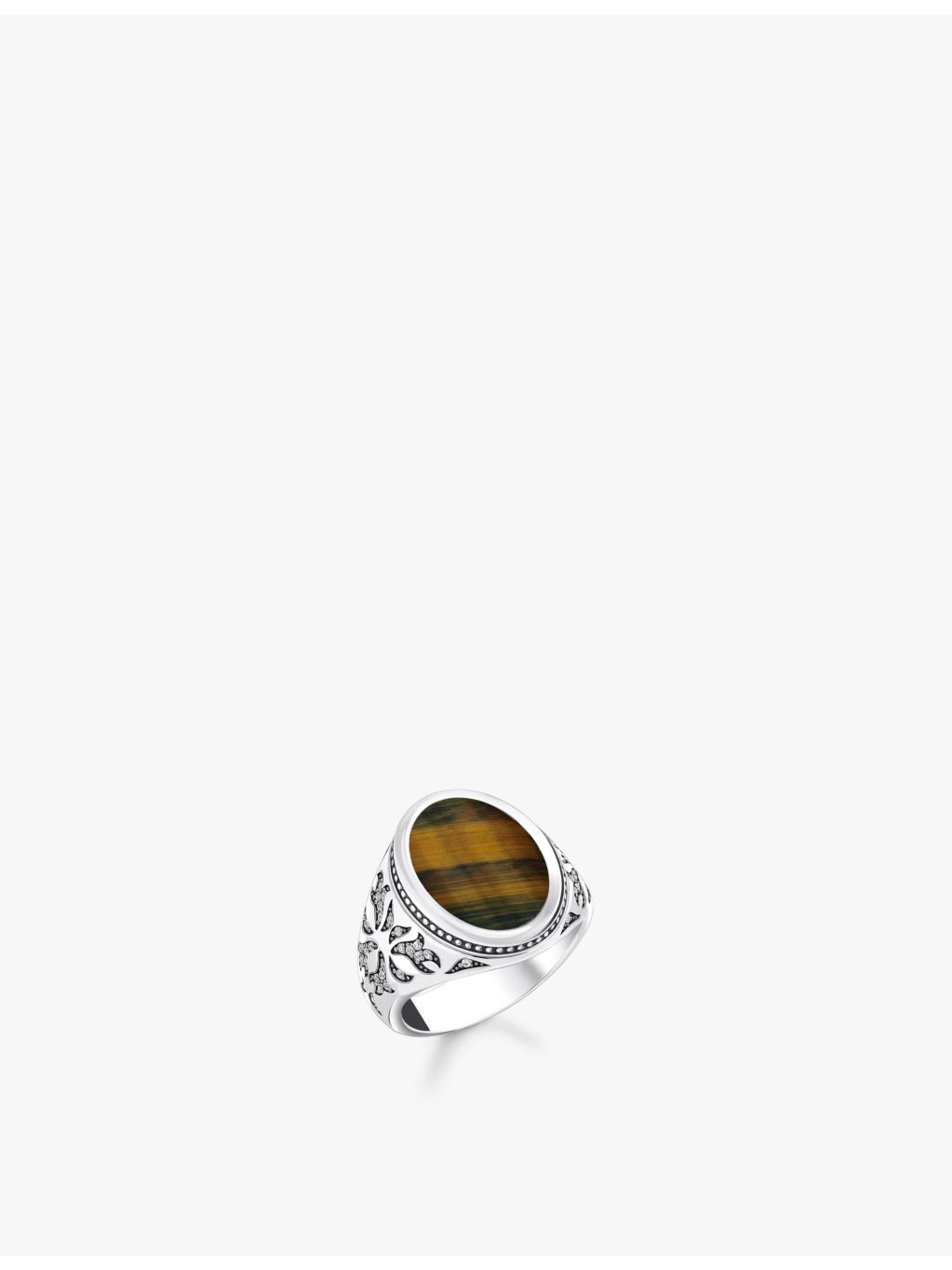 Thomas Sabo signet ring with tiger's eye and zirconia - British product