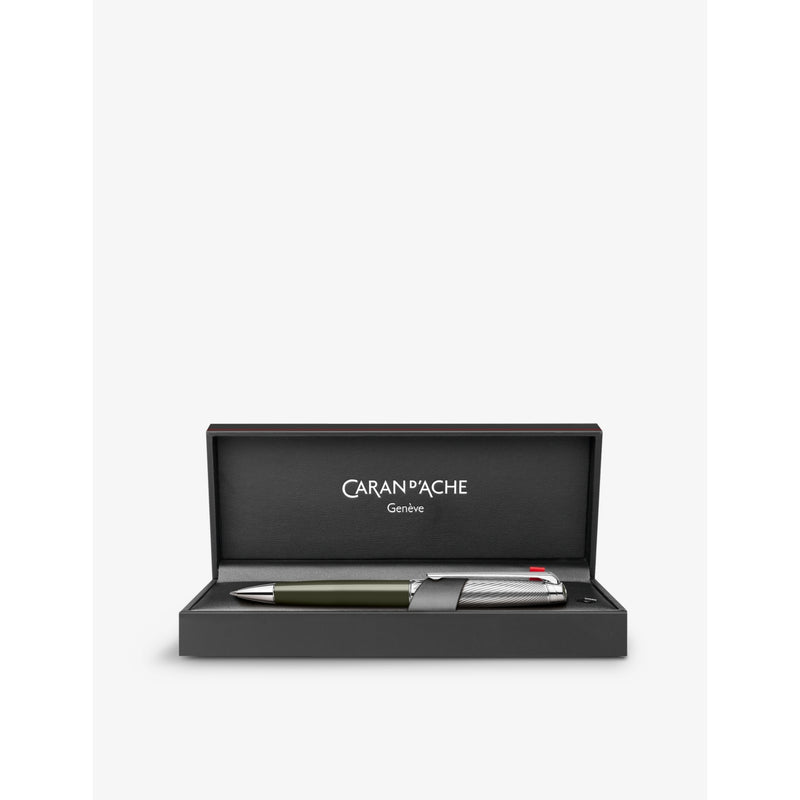 Caran d'Ache Léman Terre d'Ombre brass ballpoint pen, imported from the UK