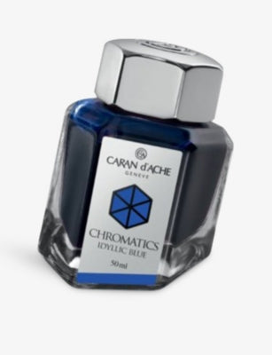 Caran d'Ache bottled ink Idyllic Blue 50ml, imported from the UK