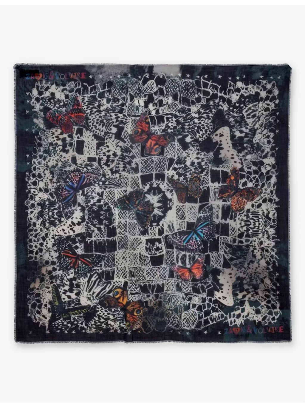 Zadig&Voltaire modal scarf butterfly print 135cm - British product