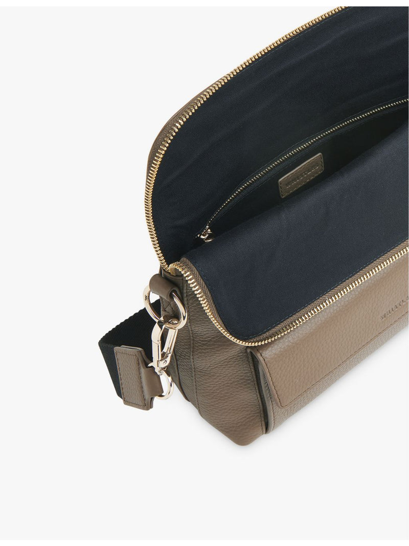Whistles logo-embossed leather cross-body bag, UK version