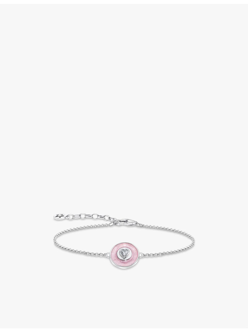 Thomas Sabo sterling silver heart bracelet with enamel and zirconia (British brand)