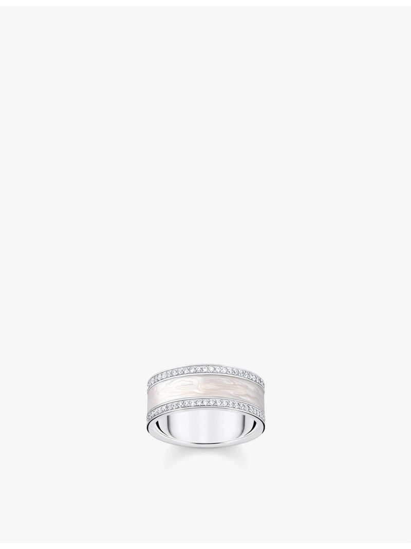 Thomas Sabo 925 sterling silver ring enamel zirconia, imported from the UK