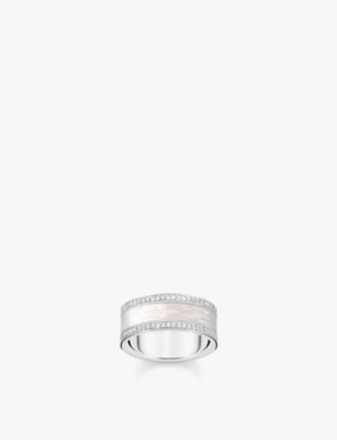 Thomas Sabo 925 Sterling Silver Enamel and Cubic Zirconia Band Ring