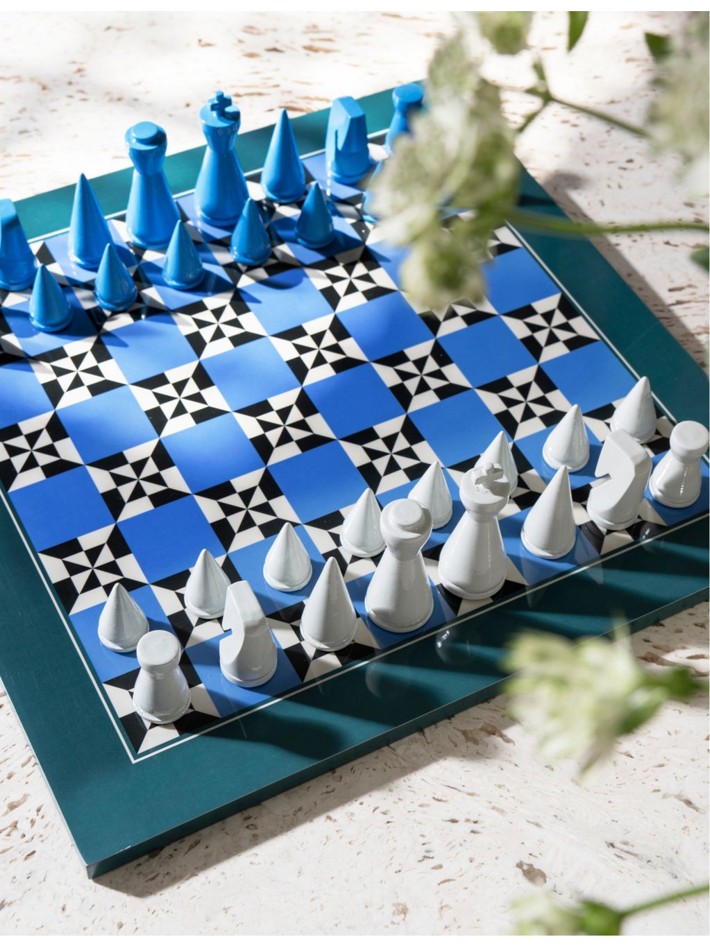 Printworks Poseidon lacquered chess board game set 35cm, UK version