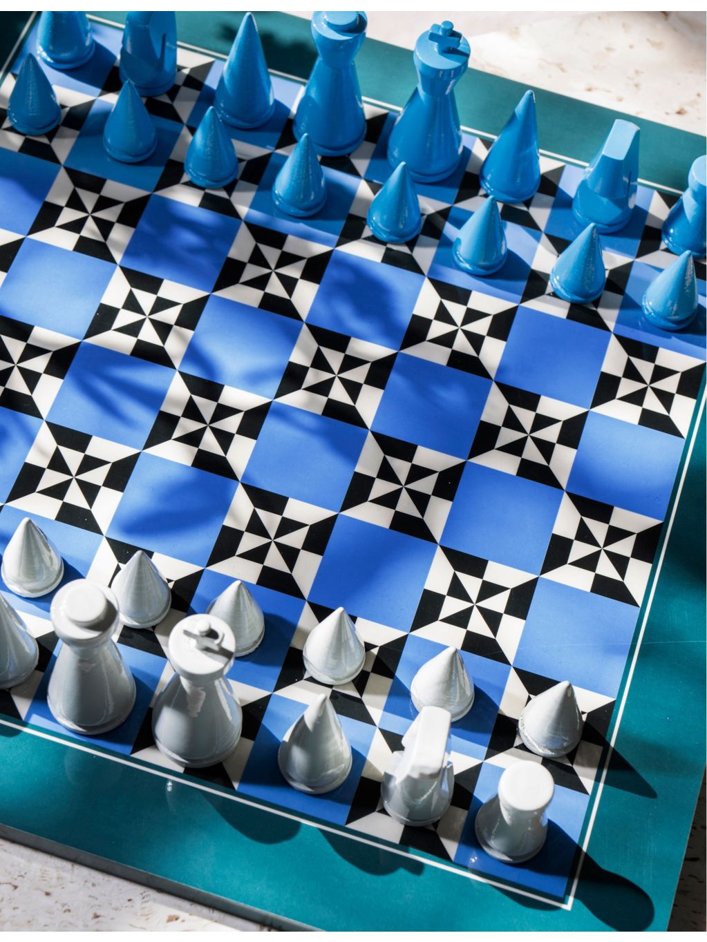 Printworks Poseidon lacquered chess board game set 35cm, UK version