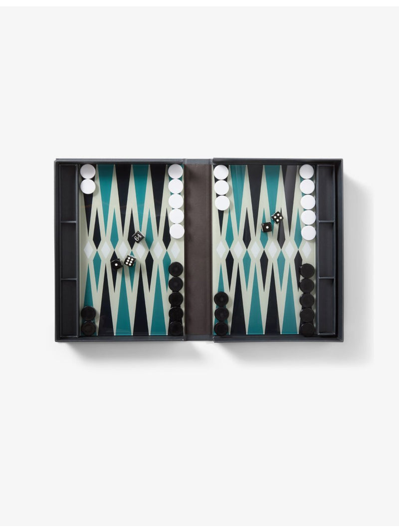 Printworks backgammon coffee-table game set in book-style box - British product