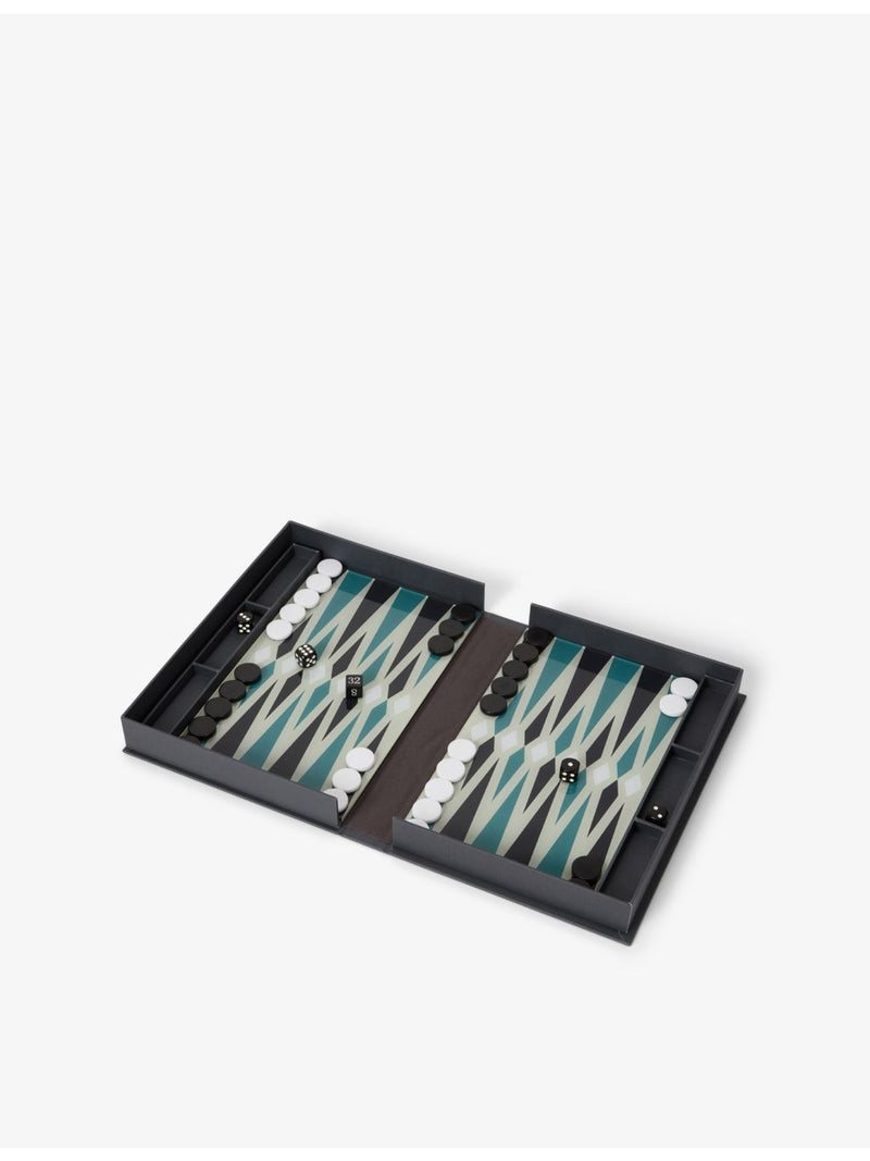 Printworks backgammon coffee-table game set in book-style box - British product