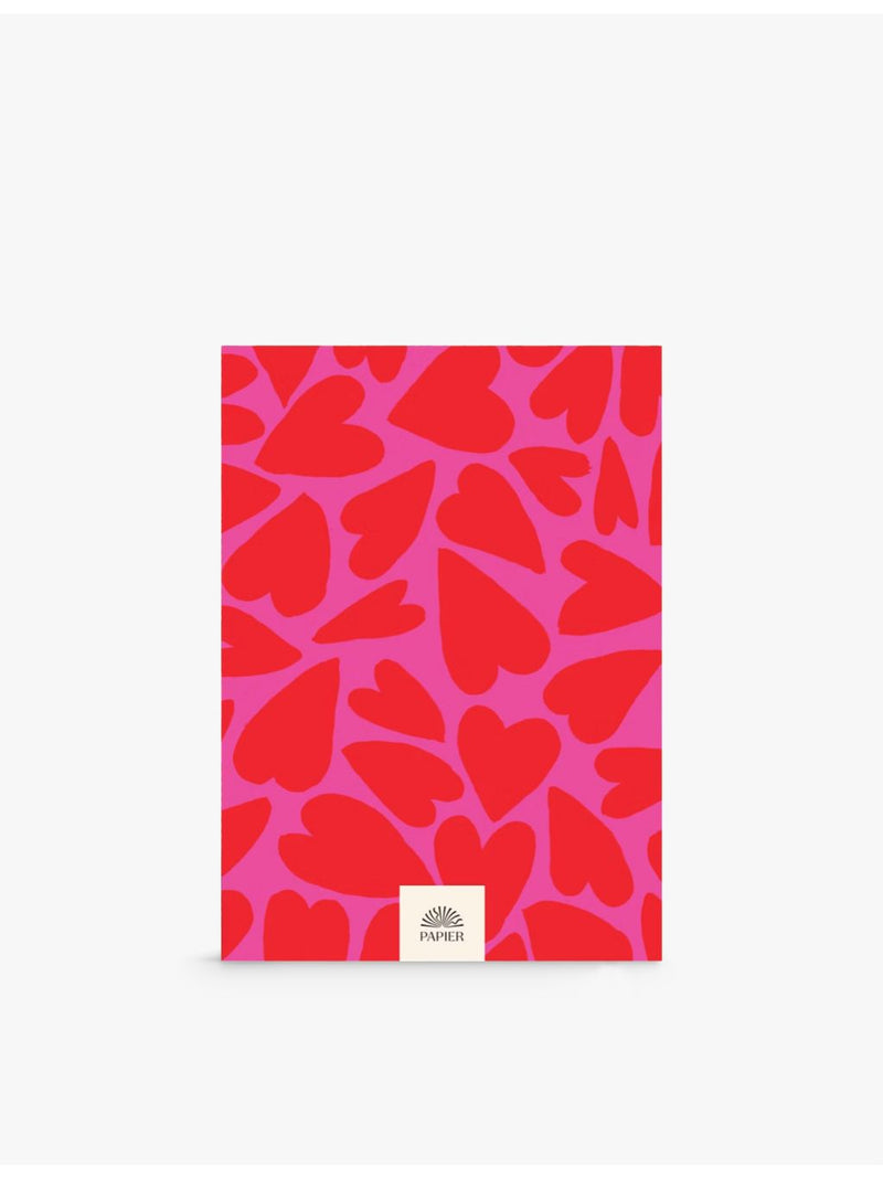 Papier Full Of Hearts lined hardback notebook 21.5cm x 15.3cm (British brand)