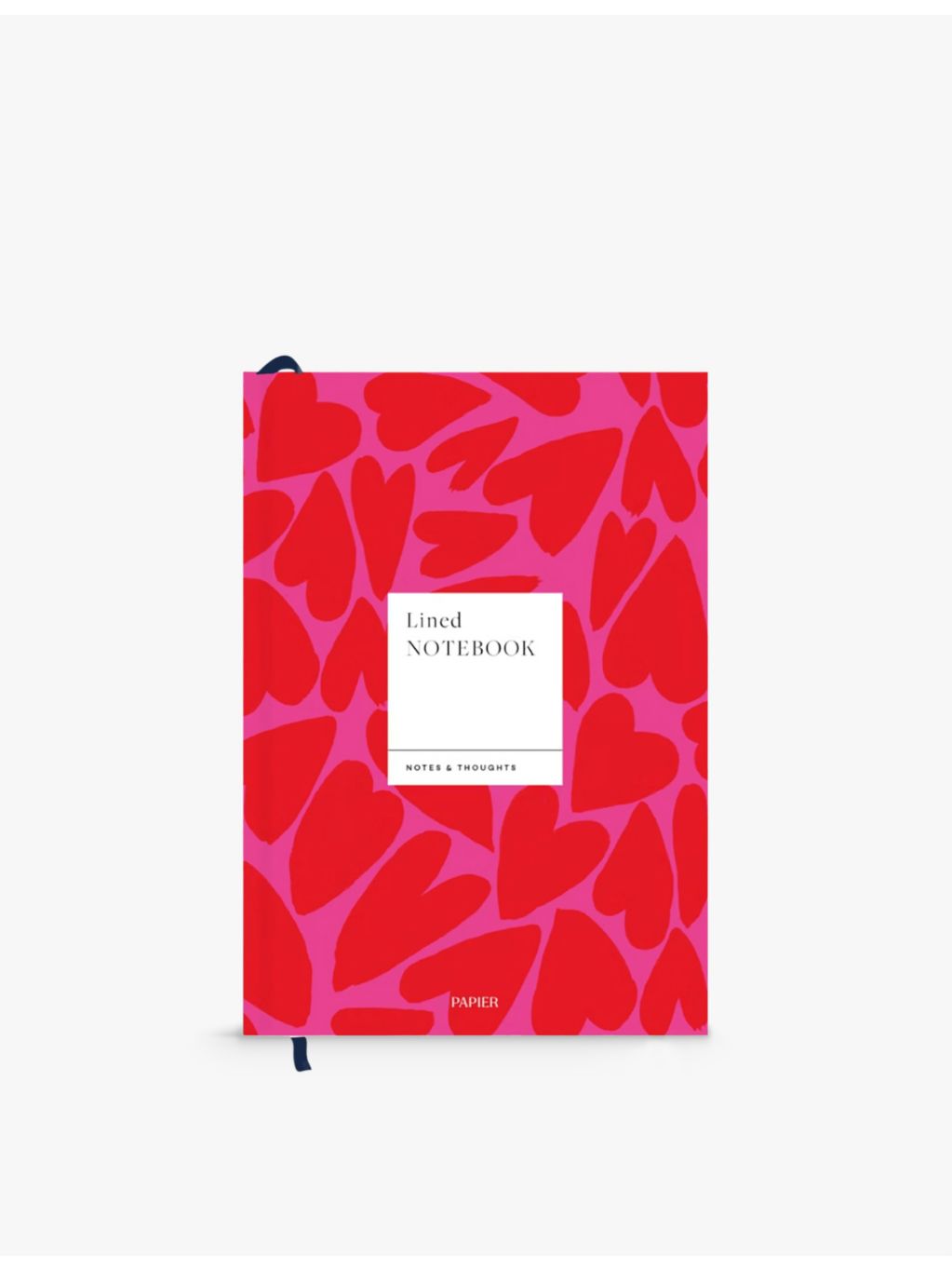 Papier Full Of Hearts lined hardback notebook 21.5cm x 15.3cm (British brand)