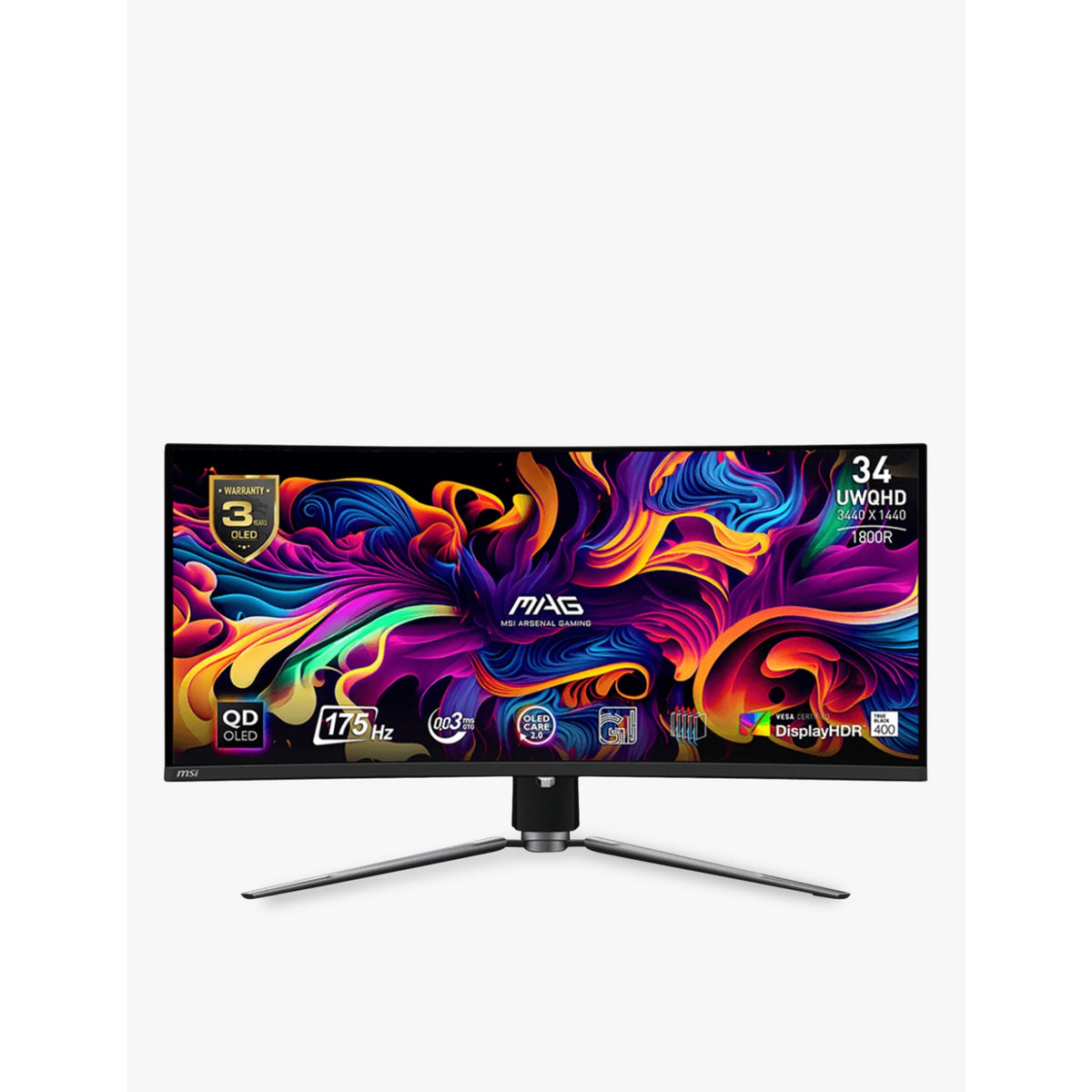 MSI gaming monitor MAG 341CQP QD-OLED 34 inch, imported from the UK