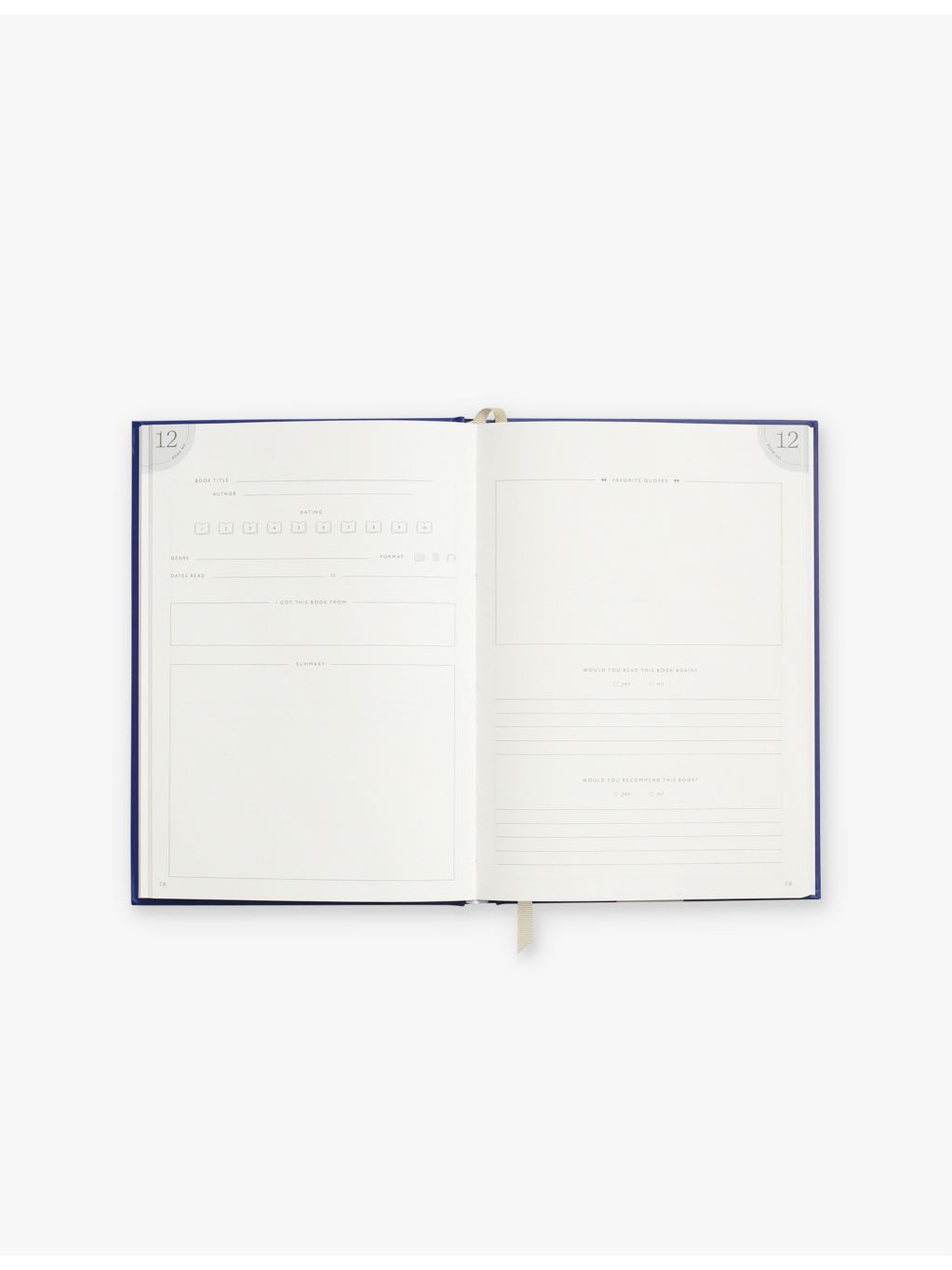 Papier Midnight Hour reading journal 21.5cm x 15.3cm (British brand)