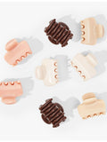 Kitsch mini puffy plastic claw hair clips pack of eight (British brand)