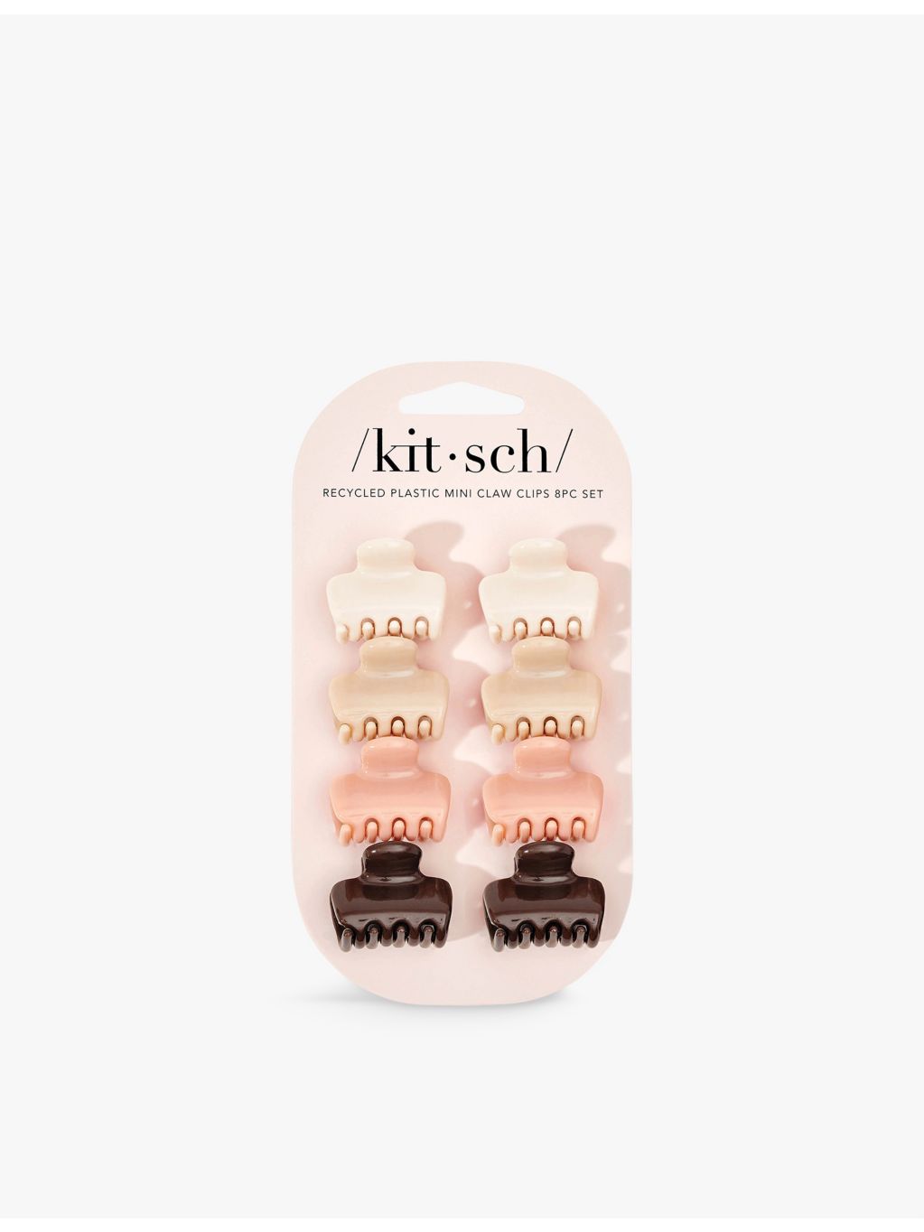 Kitsch mini puffy plastic claw hair clips pack of eight (British brand)