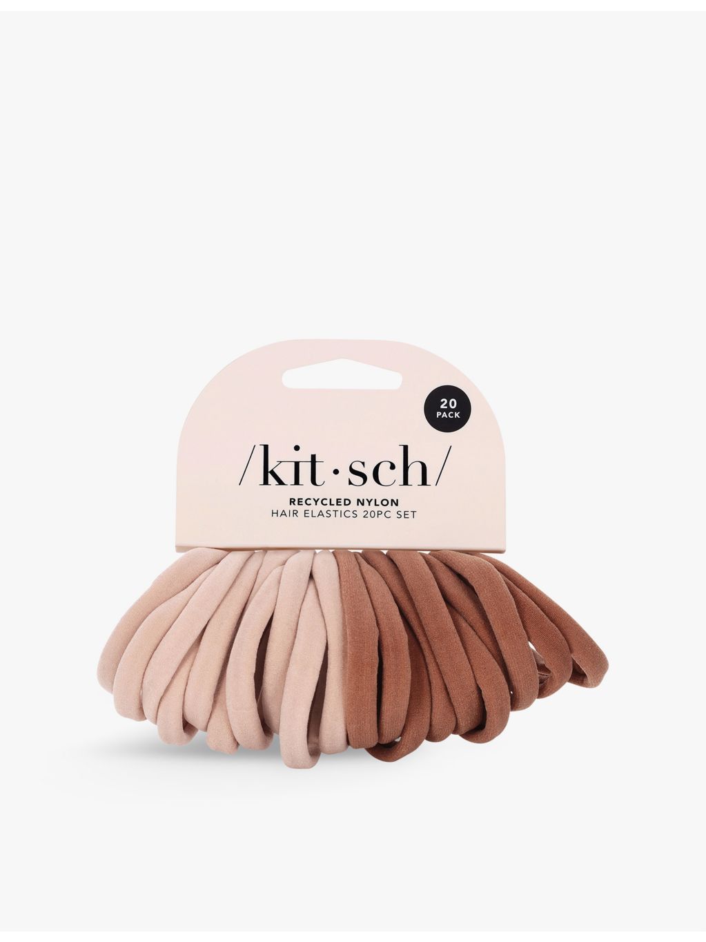 Kitsch blush nylon hair elastics pack of 20, UK version