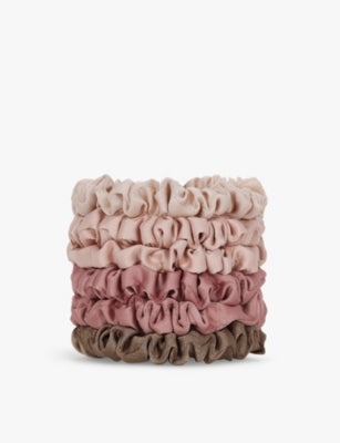 Kitsch satin hair scrunchies pack of six, imported from the UK