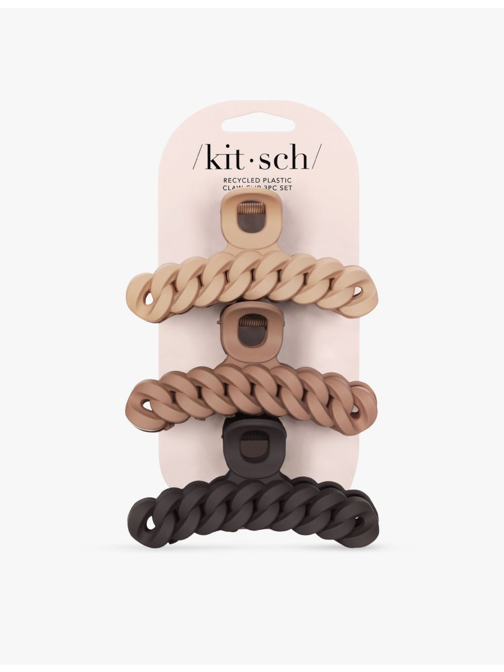 Kitsch chain hair claw clips pack of three, UK version