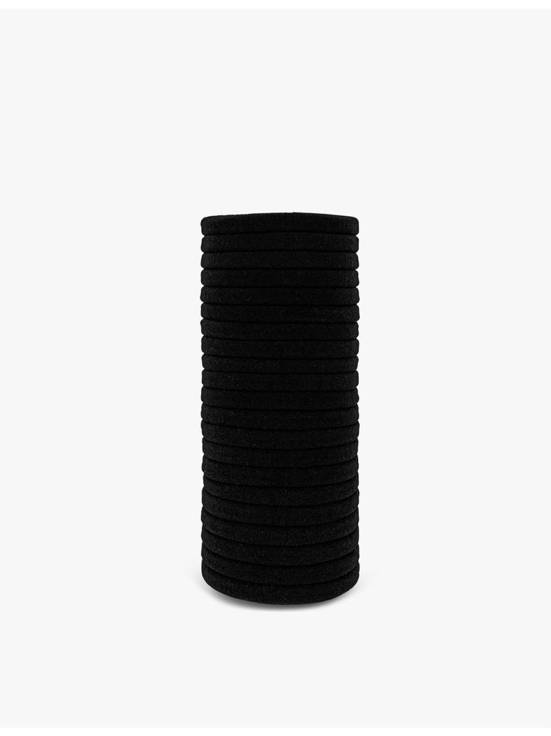 Kitsch black hair ties pack of 20 satin finish (British brand)