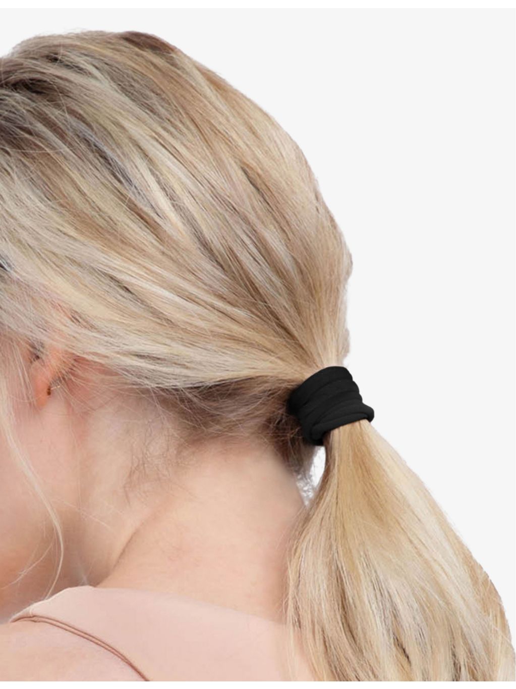 Kitsch black hair ties pack of 20 satin finish (British brand)
