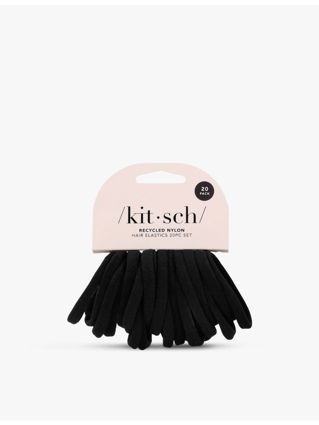 Kitsch black hair ties pack of 20 satin finish (British brand)