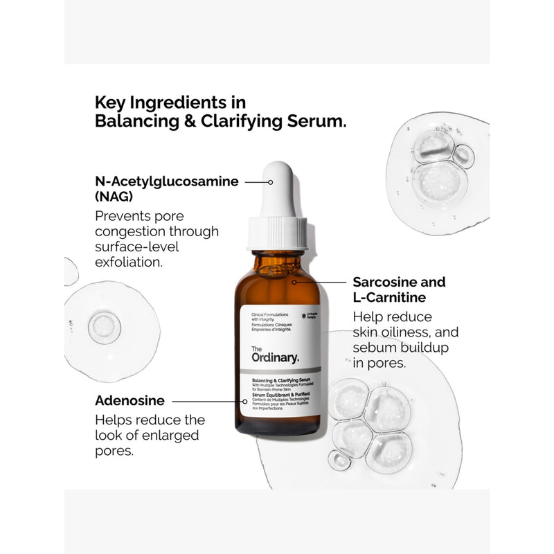 The Ordinary balancing and clarifying serum 30ml, UK version