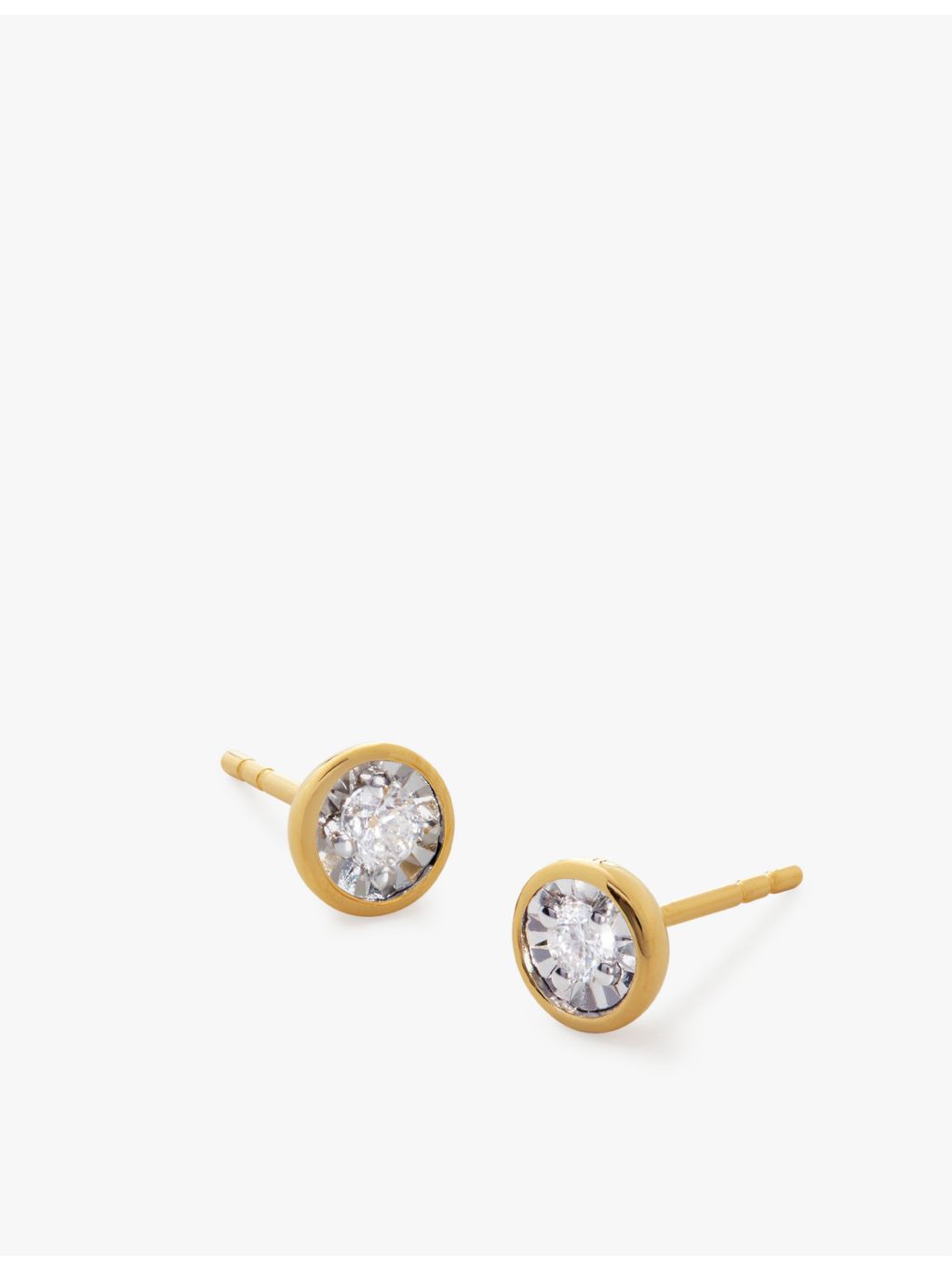 Monica Vinader lab-grown diamond stud earrings 0.082ct, imported from the UK