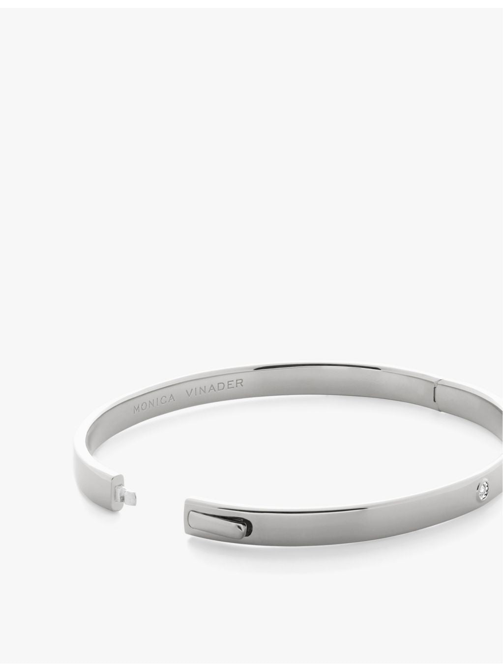 Monica Vinader sterling silver bangle with 0.015ct lab-grown diamond - British product